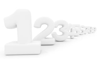 illustration of white numbers isolated over a white background