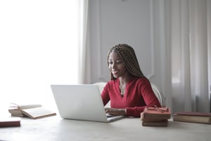 Woman working from home